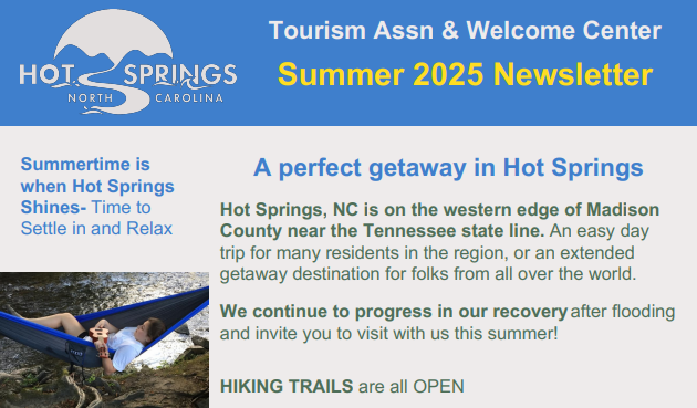 Hot Springs NC Summer 2025 Newsletter