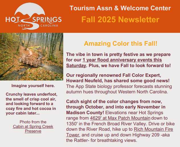 Hot Springs NC Fall 2025 Newsletter
