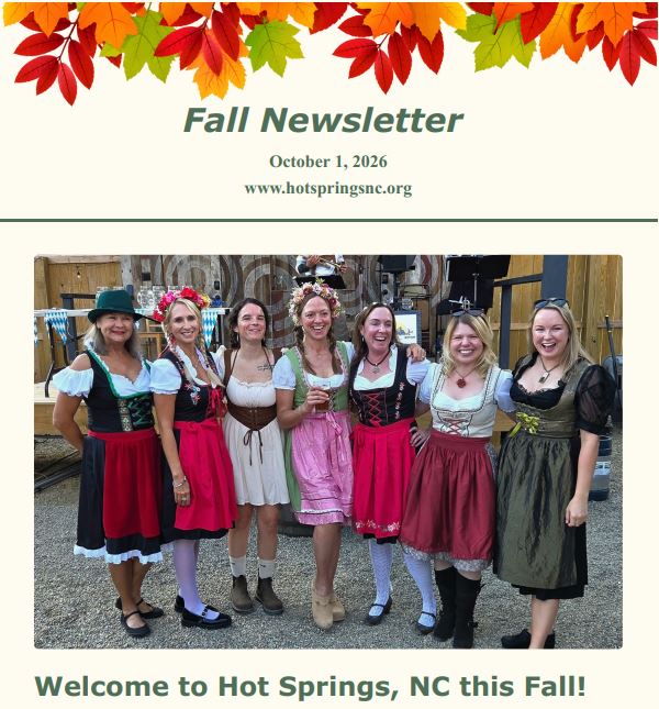 Hot Springs NC Fall 2026 Newsletter