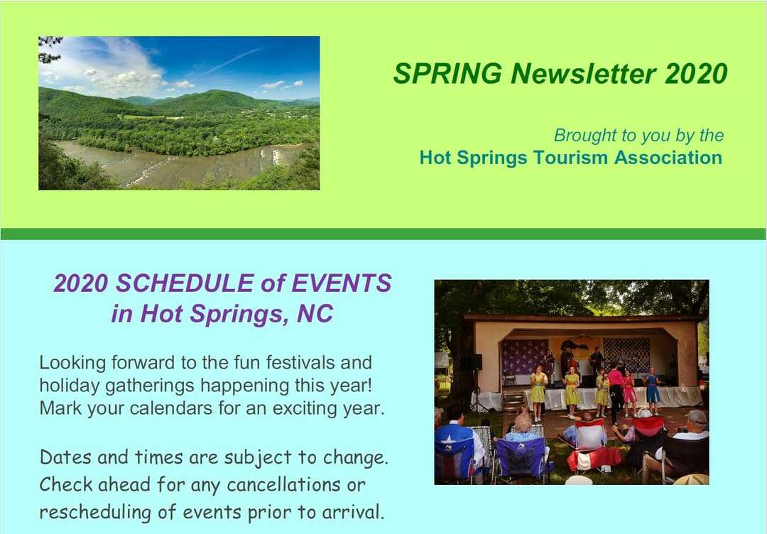 Hot Springs NC Spring 2020 Newsletter Hot Springs NC Travel & Visitor Information