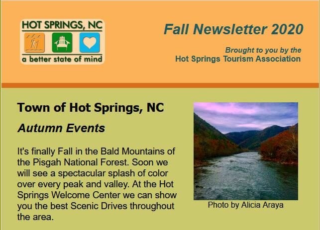 Hot Springs NC Fall 2020 Newsletter