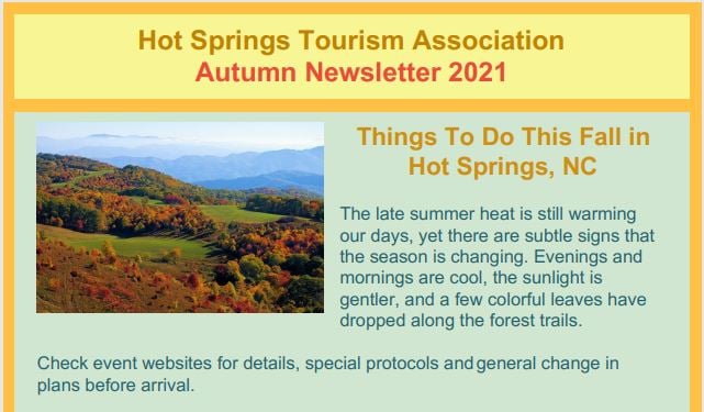 Hot Springs NC Autumn 2021 Newsletter