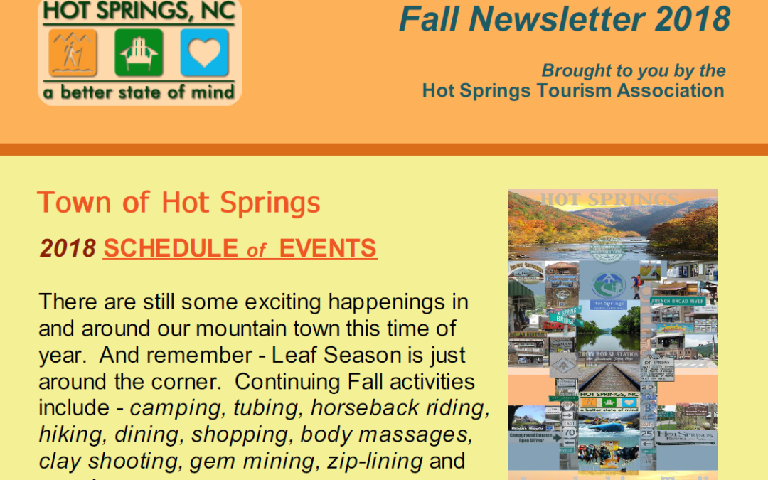 Hot Springs NC Fall 2018 Newsletter