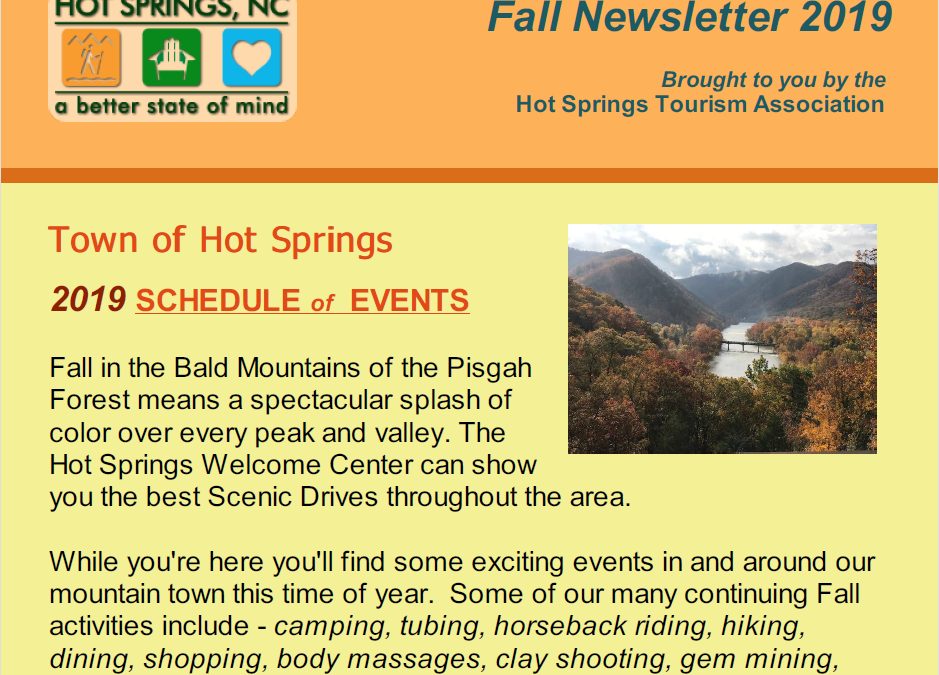 Hot Springs NC Fall 2019 Newsletter