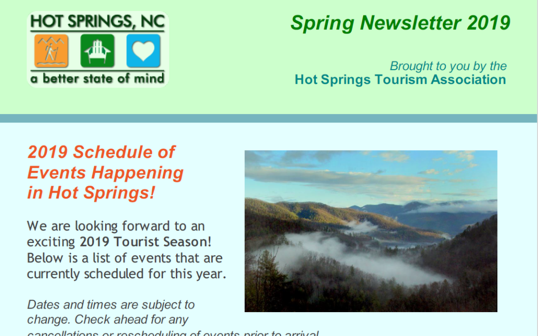 Hot Springs NC Spring 2019 Newsletter