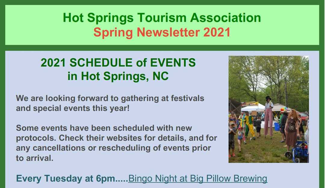 Hot Springs NC Spring 2021 Newsletter Hot Springs NC Travel & Visitor