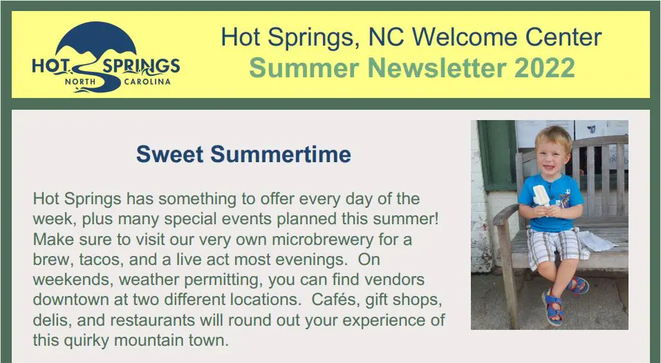 Hot Springs NC Summer 2022 Newsletter