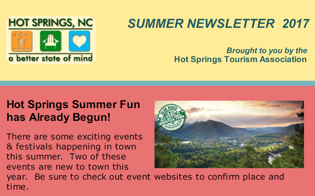 Hot Springs Welcome Center – Summer 2017 Newsletter