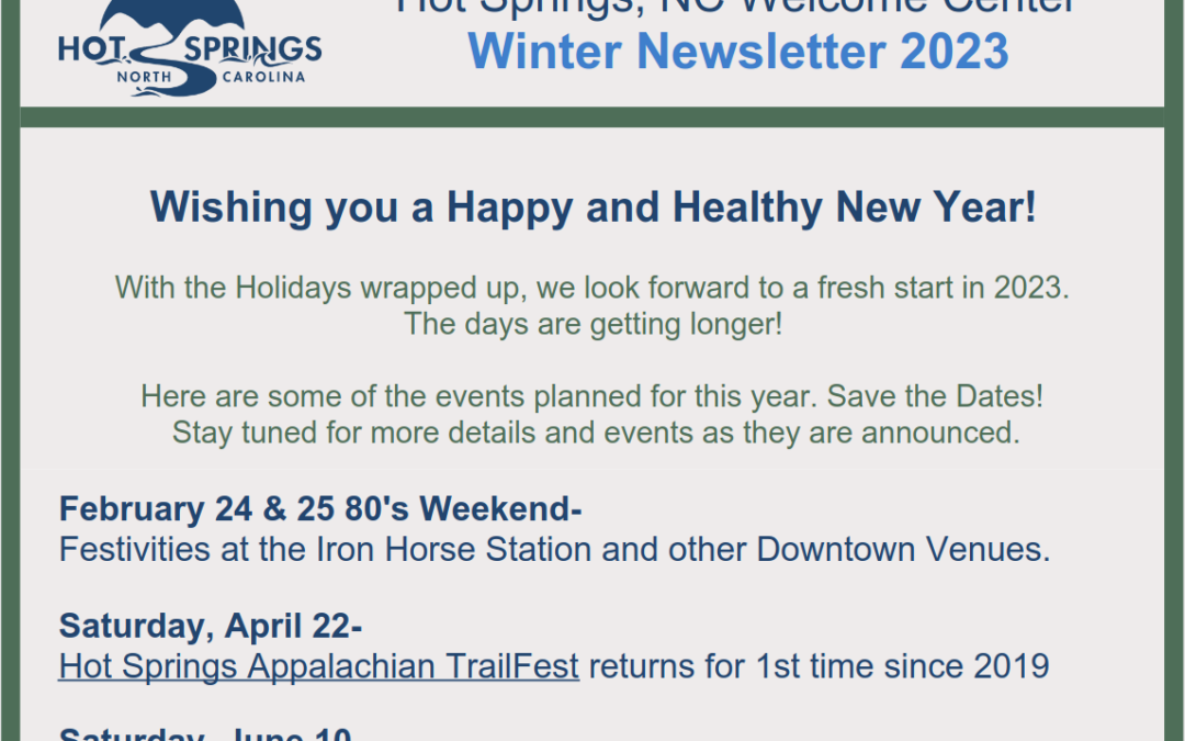 Hot Springs NC Winter 2023 Newsletter