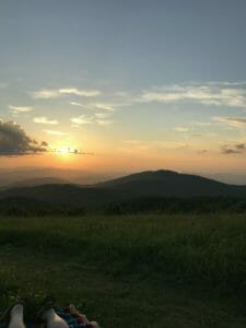 Max Patch Sunset in the Blue Ridge Mountains near Asheville in Hot Springs NC