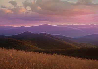 Max Patch sunset in the early fall near Asheville in Hot Springs NC