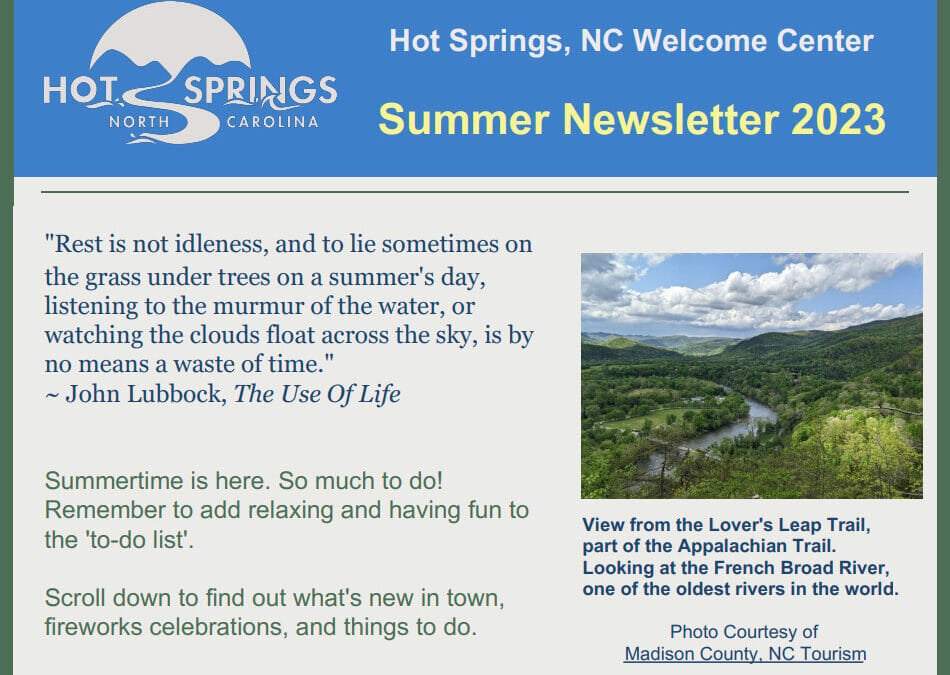 Hot Springs NC Summer 2023 Newsletter